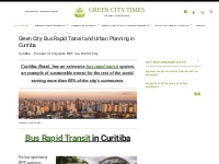 Green City: Curitiba, Brazil | Green City Times