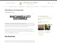 What Makes a City Sustainable? | Green City Times