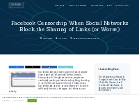 Facebook Censorship, When Social Networks Block the Sharing of Links (