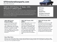 Pontiac GTO Restoration - High quality GTO restoration parts and infor