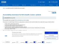          Accessibility statement for NHS Health Careers website | Heal