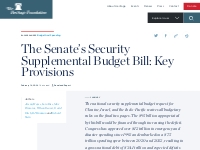 The Senate's Security Supplemental Budget Bill: Key Provisions | The H