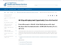 HHS Equal Employment Opportunity Data - No Fear Act | HHS.gov
