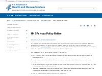HHS Privacy Policy Notice | HHS.gov