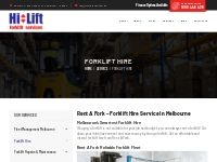 Melbourne Forklift Rental - 1800445438 | Hi-Lift Forklift