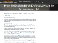 How To Explain Birth Defect Lawsuit To A Five-Year-Old   Find Handyman