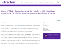 CARRIE O'MALLEY RECOGNIZED WITH THE FIRST-EVER ESG TRAILBLAZER AWARD F