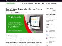 How to Change the Service or Inventory Item Types in QuickBooks?