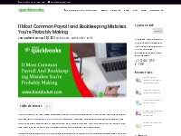 11 Most Common QuickBooks Payroll and Bookkeeping Mistakes