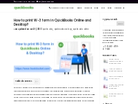How to print W3 in QuickBooks Online and Desktop?