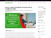 Transfer QuickBooks Company Files to QuickBooks Online