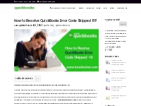 Steps to Fix QuickBooks Error Skipped 111 [Troubleshooted]