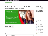 QuickBooks Payroll Error 557 - Possible Causes   Troubleshooting