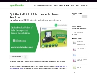 QuickBooks Point of Sale Unexpected Errors Troubleshooting   Support