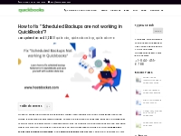 How to fix  Scheduled Backups are not working in QuickBooks ?