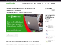 Troubleshoot Multi-User Issues in QuickBooks for Mac [Quick Guide]
