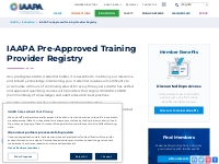 IAAPA Pre-Approved Training Provider Registry | IAAPA