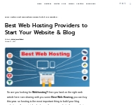 Best Web Hosting Providers to Start Your Website   Blog