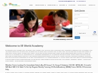 IB World Academy - IB Tutor, IB Maths Tutor in Delhi, IB Home Tutor in