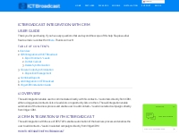ICTBroadcast Integration with CRM User Guide - ICTBroadcast