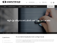 Asset Tags and Labels Canada | Identifab Industries Ltd