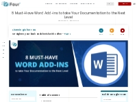 8 Must-Have Word Add-ins to take Your Documentation to the Next Level 