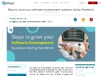 Steps to grow your software development business during Pandemic