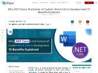 Why .NET Core is the Future of Custom Word Add-in Development: 15 Bene