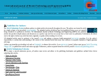 Guidelines for Authors - International Journal of Recent Technology an