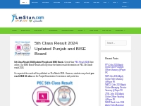 5th Class Result 2024 Updated Punjab and BISE Board