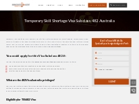 Temporary Skill Shortage Visa Subclass 482 | Apply TSS 482 Visa