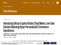 Introducing Infosys Equinox Studio: Cloud Native, Low-Code Solution De