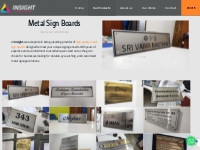 Metal Name Sign Boards | Stainless Steel Signboards - INSIGHT Advertis