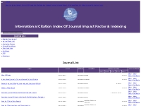 INTERNATIONAL IMPACT FACTORS