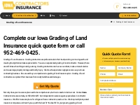 Grading of Land Insurance Iowa - IA Earth Moving Contractors Insurance