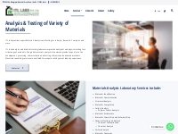 Analysis   Testing of Variety of Materials - ITL LABS