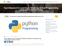 Top 6 Reasons For Learning   Mastering Python Programming Language In 