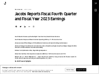 Jacobs Reports Fiscal Fourth Quarter and Fiscal Year 2023 Earnings | J
