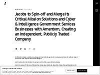 Jacobs to Spin-off and Merge its Critical Mission Solutions and Cyber 