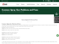 Common Spray Gun Problems and Fixes