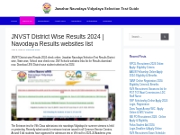 JNVST District Wise Results 2024 | Navodaya Results websites list