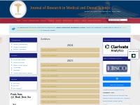 Journal of Research in Medical and Dental Science | Archives