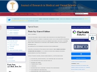 Journal of Research in Medical and Dental Science | Special Issue