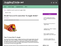 Would You Love To Learn How To Juggle 3 Balls? - The Basics