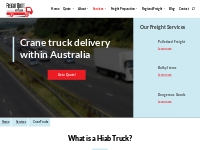 Crane Truck and Hiab Truck Delivery Services
