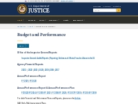  Department of Justice |  Budget and Performance