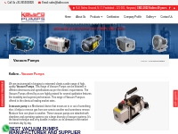 Vacuum Pumps - Manufacturer, Supplier   Exporter - Kalbro