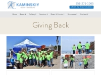 Giving Back - Kaminskiy Design   Home Remodeling