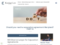 Divorce Lawyer for Separation Agreement in Maryland