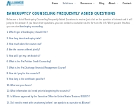 Bankruptcy Counseling Frequently Asked Questions
